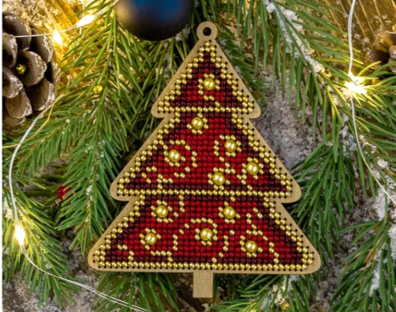 ,Siuvinėjimo karoliukais rinkinys žaisliukas Raudona Eglutė (Wonderland FLK-317)